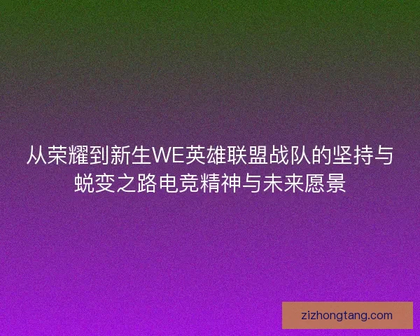 从荣耀到新生WE英雄联盟战队的坚持与蜕变之路电竞精神与未来愿景